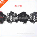 2014 newest 100% polyester embroidered lace trim fabric flower pattern